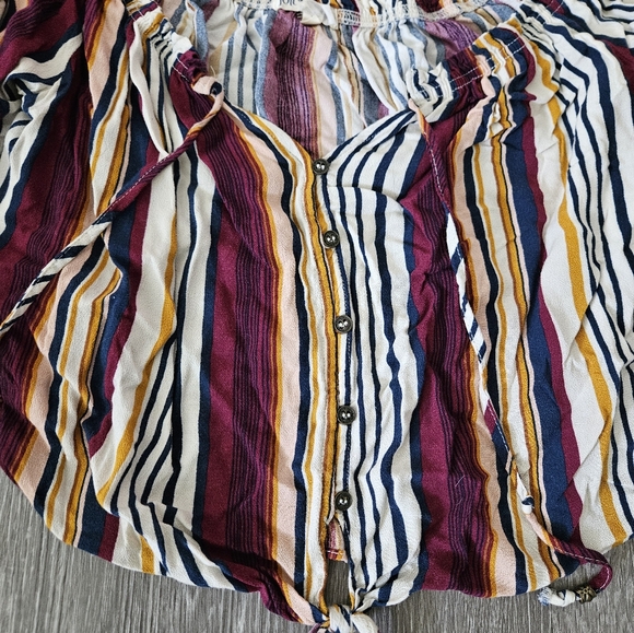 Striped Button-Up Women's Top - Picture 3 of 3